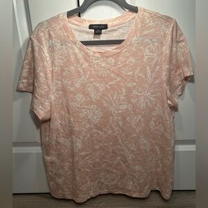 Sanctuary Light Pink Floral Print Short Sleeve Top Cotton XXL Casual Summer